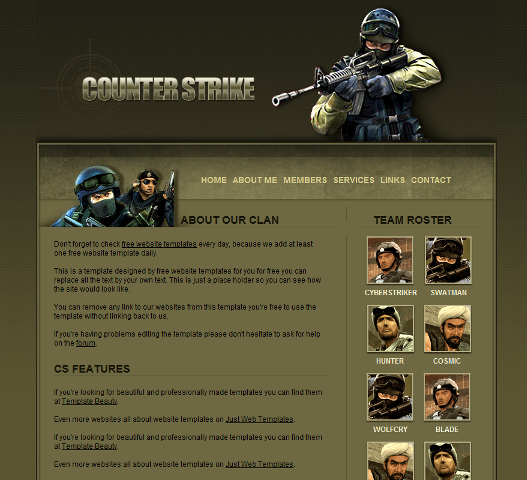 Шаблон html сайта Counter Strike
